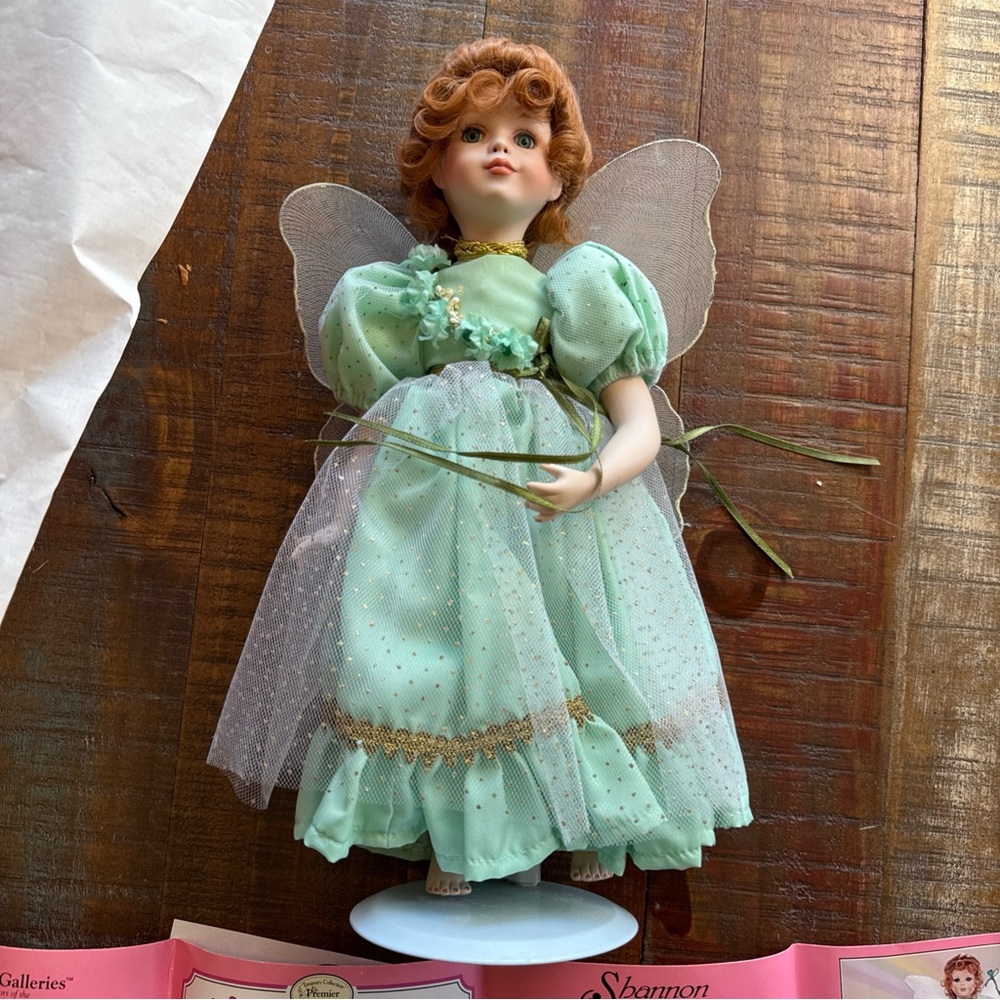 Irish Shannon the Shamrock Fairy Porcelain Doll 14" Paradise Galleries 1989 NIB